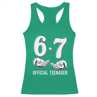 Funny 67 13th Birthday Racerback Tank Top 6 7 Thirteen Year Old Official Teenager Hands - Wonder Print Shop