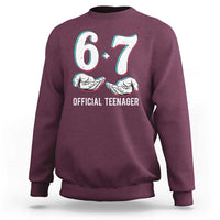 Funny 67 13th Birthday Sweatshirt 6 7 Thirteen Year Old Official Teenager Hands - Wonder Print Shop