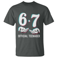 Funny 67 13th Birthday T Shirt 6 7 Thirteen Year Old Official Teenager Hands - Wonder Print Shop