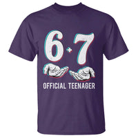 Funny 67 13th Birthday T Shirt 6 7 Thirteen Year Old Official Teenager Hands - Wonder Print Shop