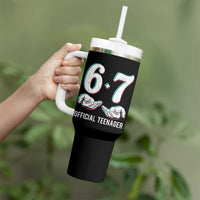 Funny 67 13th Birthday Tumbler With Handle 6 7 Thirteen Year Old Official Teenager Hands - Wonder Print Shop