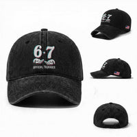 Funny 67 13th Birthday Washed Cotton Baseball Cap 6 7 Thirteen Year Old Official Teenager Hands
