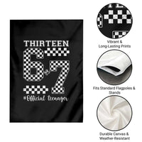 Funny 67 13th Birthday Garden Flag Thirteen Official Teenager Six Seven Meme Groovy Checkered - Wonder Print Shop