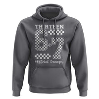 Funny 67 13th Birthday Hoodie Thirteen Official Teenager Six Seven Meme Groovy Checkered - Wonder Print Shop