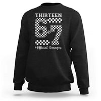 Funny 67 13th Birthday Sweatshirt Thirteen Official Teenager Six Seven Meme Groovy Checkered - Wonder Print Shop