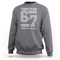 Funny 67 13th Birthday Sweatshirt Thirteen Official Teenager Six Seven Meme Groovy Checkered - Wonder Print Shop