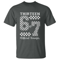Funny 67 13th Birthday T Shirt Thirteen Official Teenager Six Seven Meme Groovy Checkered - Wonder Print Shop