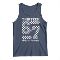 Funny 67 13th Birthday Tank Top Thirteen Official Teenager Six Seven Meme Groovy Checkered - Wonder Print Shop
