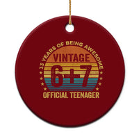 Funny 67 13th Birthday Ceramic Ornament Official Teenager 13 Years Of Being Awesome - Wonder Print Shop