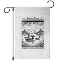 Funny Stupid Canadian Wolf Bird Garden Flag Funny Common Loon Newspaper LGBT Hockey