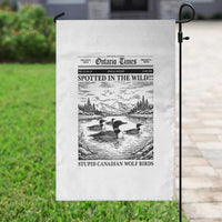 Funny Stupid Canadian Wolf Bird Garden Flag Funny Common Loon Newspaper LGBT Hockey