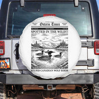 Funny Stupid Canadian Wolf Bird Spare Tire Cover Funny Common Loon Newspaper LGBT Hockey