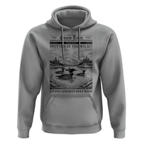 Funny Stupid Canadian Wolf Bird Hoodie Funny Common Loon Newspaper LGBT Hockey