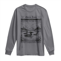 Funny Stupid Canadian Wolf Bird Long Sleeve Shirt Funny Common Loon Newspaper LGBT Hockey