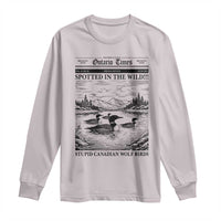 Funny Stupid Canadian Wolf Bird Long Sleeve Shirt Funny Common Loon Newspaper LGBT Hockey