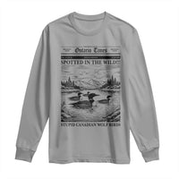 Funny Stupid Canadian Wolf Bird Long Sleeve Shirt Funny Common Loon Newspaper LGBT Hockey