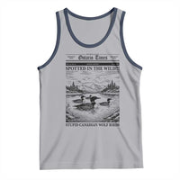 Funny Stupid Canadian Wolf Bird Tank Top Funny Common Loon Newspaper LGBT Hockey