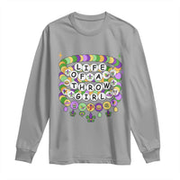 Funny Mardi Gras Throw Girl Life Long Sleeve Shirt Friendship Bracelet Beads