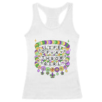 Funny Mardi Gras Throw Girl Life Racerback Tank Top Friendship Bracelet Beads
