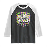 Funny Mardi Gras Throw Girl Life Raglan Shirt Friendship Bracelet Beads