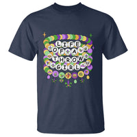 Funny Mardi Gras Throw Girl Life T Shirt Friendship Bracelet Beads