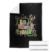 Funny Mardi Gras La Weezy Ana Throw Blanket New Orleans Festival Louisiana Map