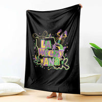 Funny Mardi Gras La Weezy Ana Throw Blanket New Orleans Festival Louisiana Map