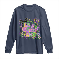Funny Mardi Gras La Weezy Ana Long Sleeve Shirt New Orleans Festival Louisiana Map