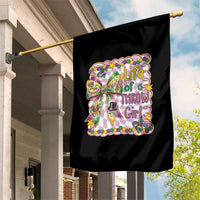 Funny Mardi Gras Throw Girl Life Garden Flag Coquette Bow Carnival