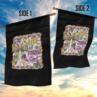 Funny Mardi Gras Throw Girl Life Garden Flag Coquette Bow Carnival