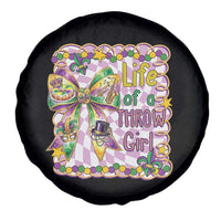Funny Mardi Gras Throw Girl Life Spare Tire Cover Coquette Bow Carnival