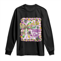 Funny Mardi Gras Throw Girl Life Long Sleeve Shirt Coquette Bow Carnival