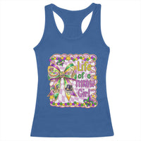 Funny Mardi Gras Throw Girl Life Racerback Tank Top Coquette Bow Carnival