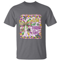 Funny Mardi Gras Throw Girl Life T Shirt Coquette Bow Carnival