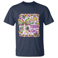 Funny Mardi Gras Throw Girl Life T Shirt Coquette Bow Carnival