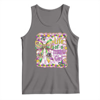 Funny Mardi Gras Throw Girl Life Tank Top Coquette Bow Carnival