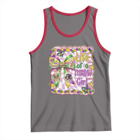Funny Mardi Gras Throw Girl Life Tank Top Coquette Bow Carnival