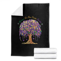 Mardi Gras Tree Brushstroke Graphic Throw Blanket Laissez Les Bon Temps Rouler