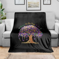Mardi Gras Tree Brushstroke Graphic Throw Blanket Laissez Les Bon Temps Rouler