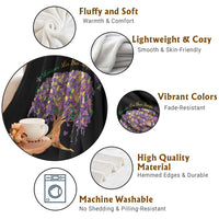 Mardi Gras Tree Brushstroke Graphic Throw Blanket Laissez Les Bon Temps Rouler