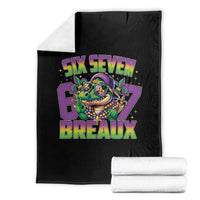 Mardi Gras Six Seven Breaux Throw Blanket Funny Mardigator Alligator 6 7 Meme