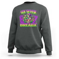 Mardi Gras Six Seven Breaux Sweatshirt Funny Mardigator Alligator 6 7 Meme