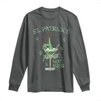 Funny St Patrick's Favorite Hot Mess Long Sleeve Shirt Drunk Leprechaun Cocktail