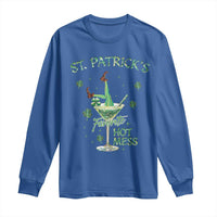 Funny St Patrick's Favorite Hot Mess Long Sleeve Shirt Drunk Leprechaun Cocktail