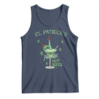 Funny St Patrick's Favorite Hot Mess Tank Top Drunk Leprechaun Cocktail