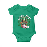 Funny St Patrick's Day Lucky Little Dude Baby Onesie Cute Leprechaun Shamrock