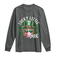 Funny St Patrick's Day Lucky Little Dude Long Sleeve Shirt Cute Leprechaun Shamrock