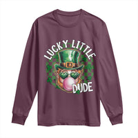 Funny St Patrick's Day Lucky Little Dude Long Sleeve Shirt Cute Leprechaun Shamrock