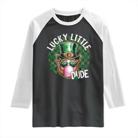 Funny St Patrick's Day Lucky Little Dude Raglan Shirt Cute Leprechaun Shamrock