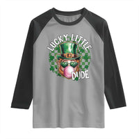 Funny St Patrick's Day Lucky Little Dude Raglan Shirt Cute Leprechaun Shamrock